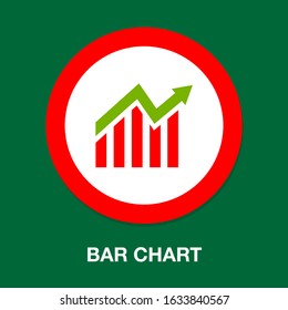 vector bar chart illustration, business graph. data growth diagram