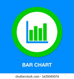 vector bar chart illustration, business graph. data growth diagram