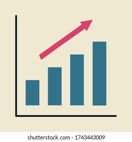 Vector Balkendiagrammanzeige, Business Graph. Datenwachstumsdiagramm.
