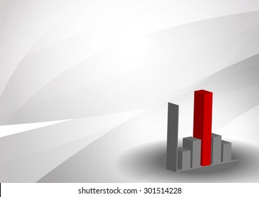 Vector : Bar chart on abstract gray background