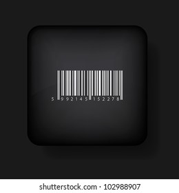 Vector bar code icon on black. Eps10