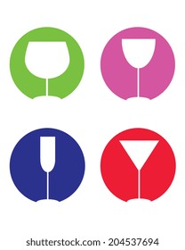 Vector Bar Glass Icon Set 