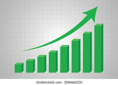 vector bar graph growth and up arrow