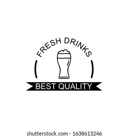 Vector bar logo in linear style - wine and drinks icons and signs
