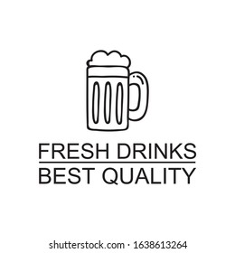 Vector bar logo in linear style - wine and drinks icons and signs