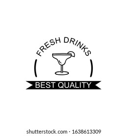 Vector bar logo in linear style - wine and drinks icons and signs