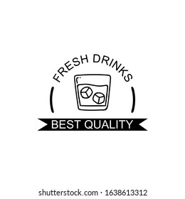 Vector bar logo in linear style - wine and drinks icons and signs