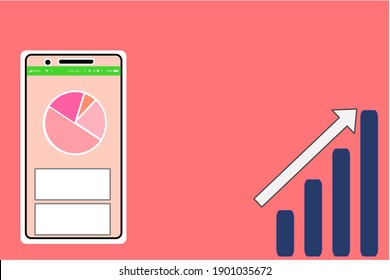 Vector bar and pie chart business graph data growth diagram concept 