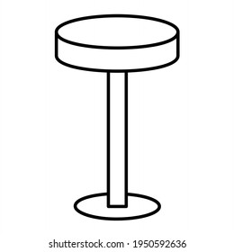 Vector Bar Stool Outline Icon Design
