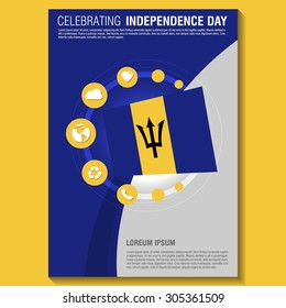 Vector Barbados Independence Day Flyer template. Creative Brochure Title Page. National Day Leaflet design element. vector illustration