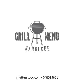 vector barbecue and grill badges on white background for menu design and advertising. Vector illustration of the emblem