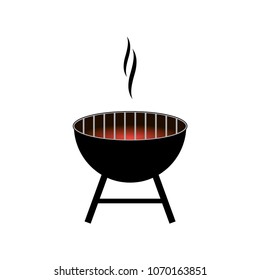 Vector barbecue grill icon isolated on white background