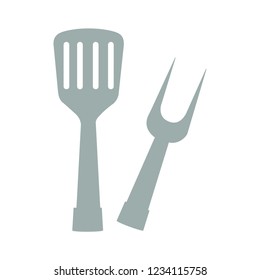 vector barbecue grill tools sign icon illustration - kitchen tools sign symbol. fork vector icon