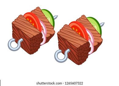 Vector barbecue on a white background