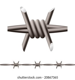 Vector barbed wires. Seamless. Duplicate for lengthening or make brushes
