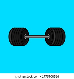 Vector barbel design, Icon vector barbel isolated