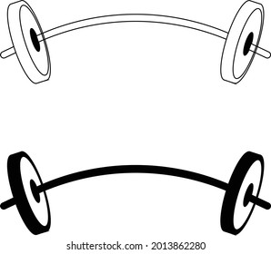 Vector barbell  icon. Two-tone version isolated on  white background