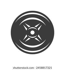 Vector barbell Plate icon design isolated on white background.