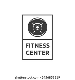 Vektorgrafik Langhantelplatte Logo Design isoliert auf weißem Hintergrund.