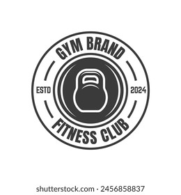 Vector barbell Plate logo design isolated on white background.