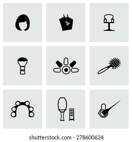 Vector Barber icon set on grey background