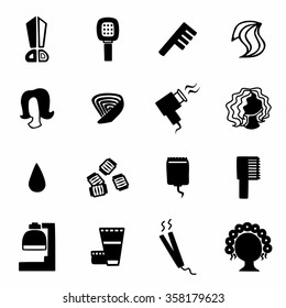 Vector Barber icon set on white background