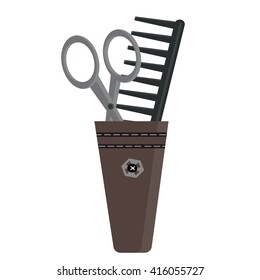 Vector barber instruments scissors and comb