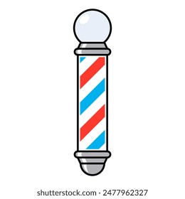Vector Barber Pole Flat Design Illustration