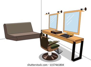 Vector in barber shop 2.5D.