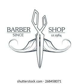 Vector barber shop label.