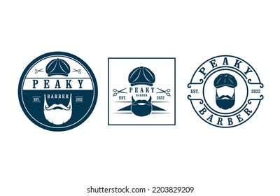 Vector barber shop logo Collection for your design. For Label, Badge, Sign or Advertising. Peaky name, Hairdresser Logo.