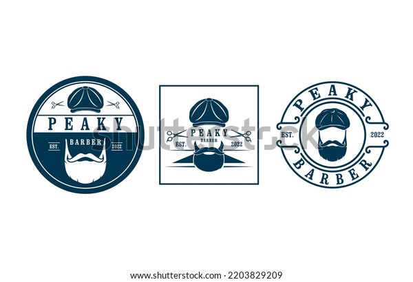 Vector\
barber shop logo Collection for your design. For Label, Badge, Sign\
or Advertising. Peaky name, Hairdresser\
Logo.