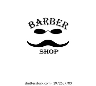 vector barber shop logo design