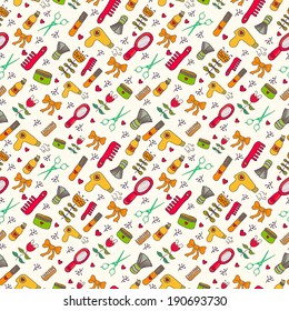 Vector barber shop pattern.