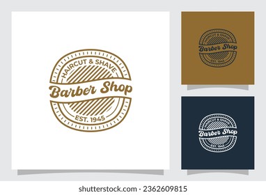 vector barbershop logo in creative vintage style
