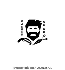 Vector of Barbershop Logo template on isolated white background