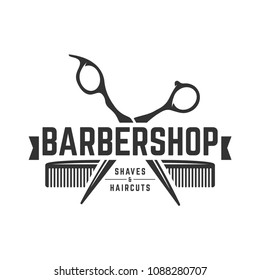 Vector of Barbershop vintage Logo template on isolated white background
