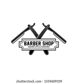 Vector of Barbershop vintage Logo template on isolated white background