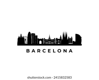 Skyline vectorial Barcelona. Viaje por Barcelona y sus famosos monumentos. Concepto de negocio y turismo para presentación, banner, sitio web.