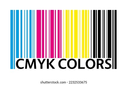Vector barcode in cmyk colors. Print design business symbol. Simple corporate sign isolated on white background