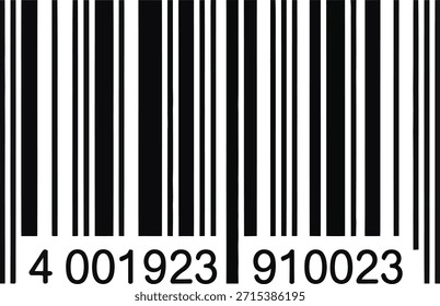 Gráfico de código de barras vetorial para sistemas de controle de ações de categorização de itens de tecnologia de vendas a varejo e processo de check-out automatizado em supermercados.