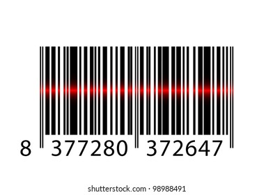 Vector barcode with laser beam