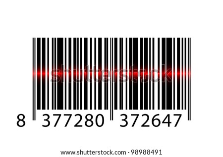 Vector barcode with laser beam