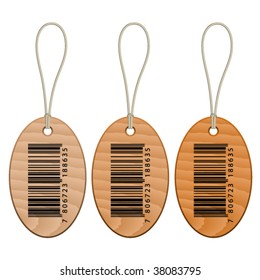 vector barcode wooden tags