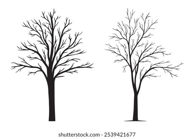 Vector árbol desnudo. árbol negro sin hojas
Una ilustración surrealista de un árbol de mujer  