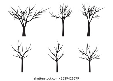 Vector árbol desnudo. árbol negro sin hojas
Una ilustración surrealista de un árbol de mujer  