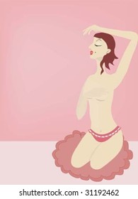 Vector with bared woman