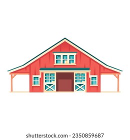 vector barn cartoon art deco retro illustration isolated