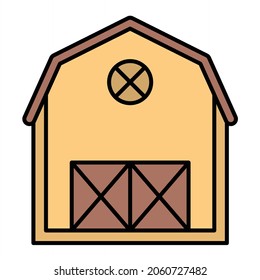 Vector Barn Filled Outline Icon Design
