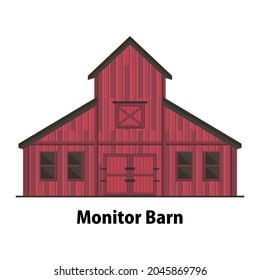 Vector barn flat design isolated. vector wood barn illustration collections. traditional barn